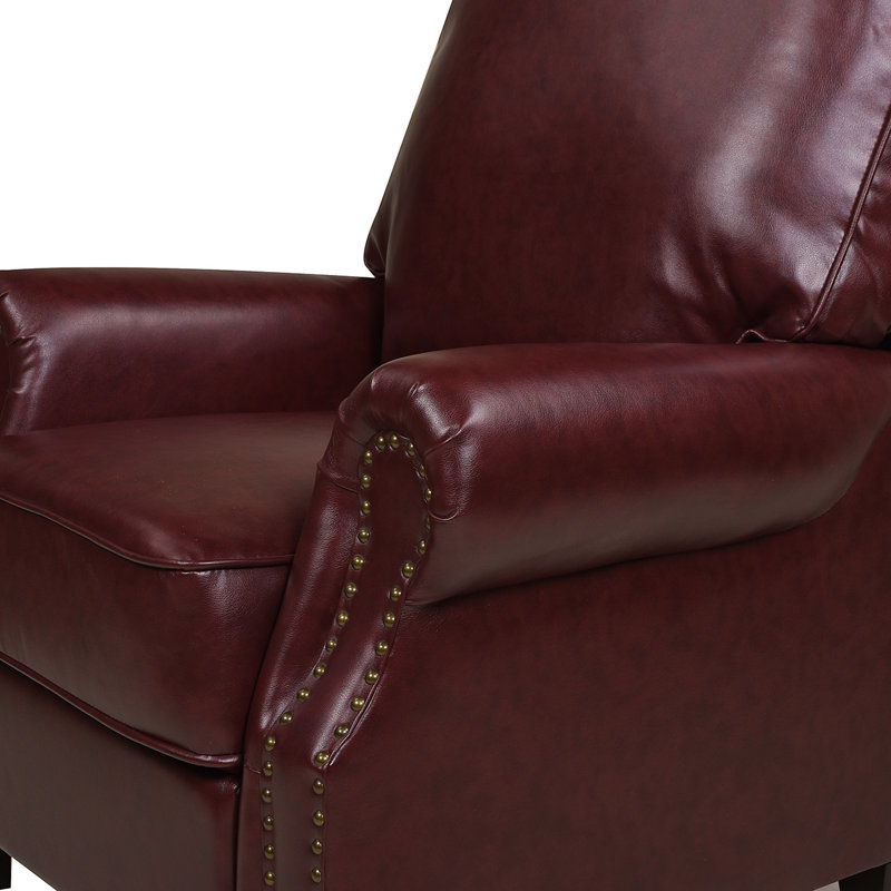 Red Barrel Studio® 34" Wide Leather Match Manual Recliner Accent Chair